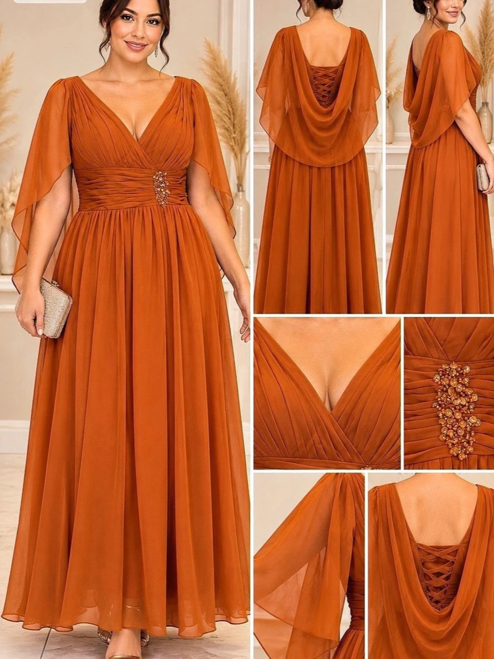 Maxi Dress in Orange Size 12 Like New